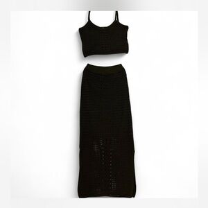 Express Black Maxi Pencil Skirt Set